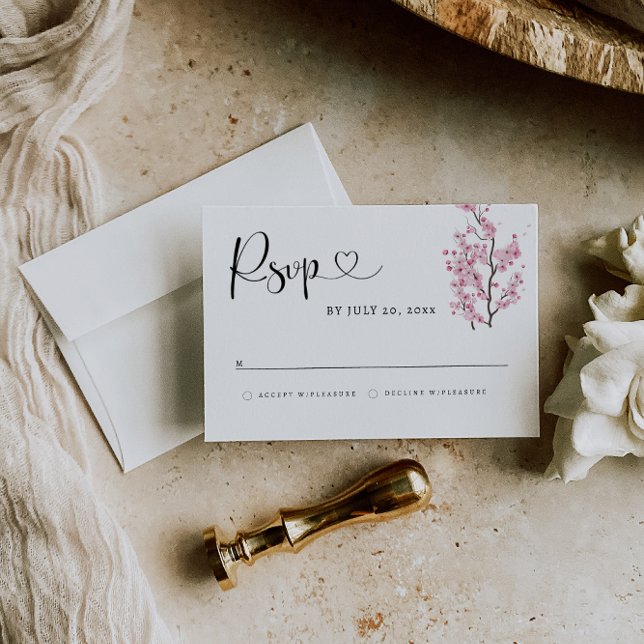 Tarjeta de RSVP de Flor de Cerezo (Subido por el creador)
