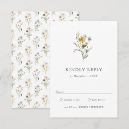 Tarjeta de RSVP de Flor Silvestre