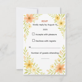 Tarjeta de RSVP de Flor Silvestre Rústica