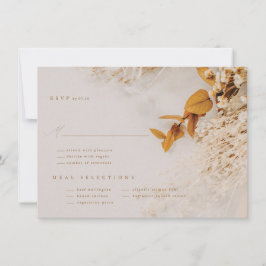 Tarjeta de RSVP de Flores de Otoño Boho