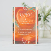 Tarjeta de RSVP de Graduación de Enfermería Hora D