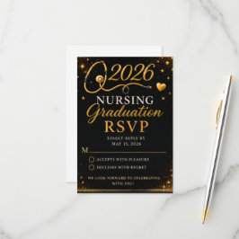 Tarjeta de RSVP de Graduación de Enfermería Modern