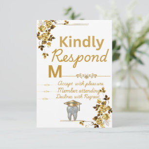 Tarjeta de RSVP de graduación de higienista dental