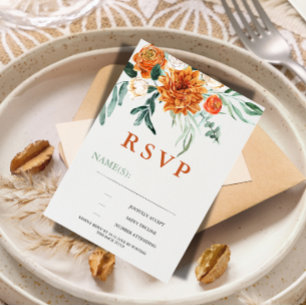 Tarjeta de RSVP de hierba de Pampas boho texturiza