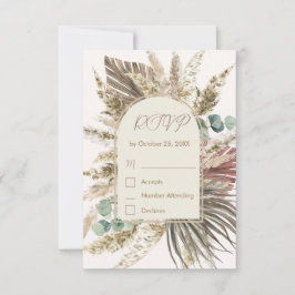 Tarjeta de RSVP de hierba de Pampas Sage | Boda rú