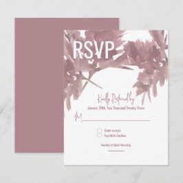 Tarjeta de RSVP de hoja de acuarela para boda de o