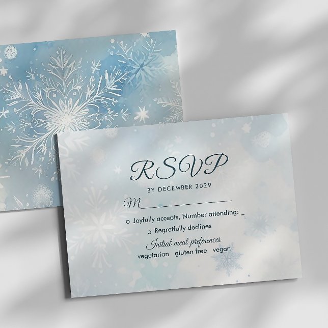 Tarjeta de RSVP de invierno Wonderland Dusty Blue (Subido por el creador)