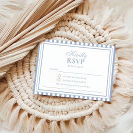 Tarjeta de RSVP de Invitación de Boda con Raya Azu