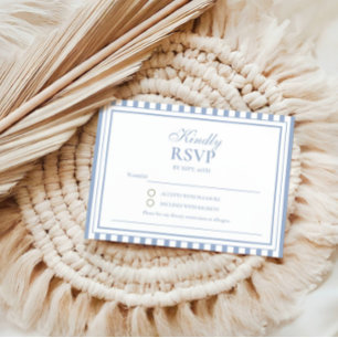 Tarjeta de RSVP de Invitación de Boda con Raya Azu