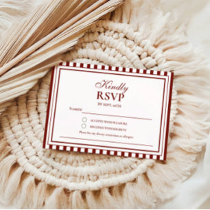Tarjeta de RSVP de Invitación de Boda con Raya de
