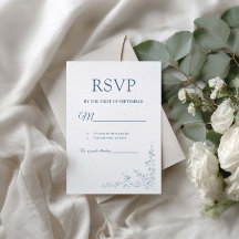 Tarjeta de RSVP de Jardín Botánico Azul