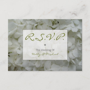 Tarjeta de RSVP de la boda - Hydrangeas blancos