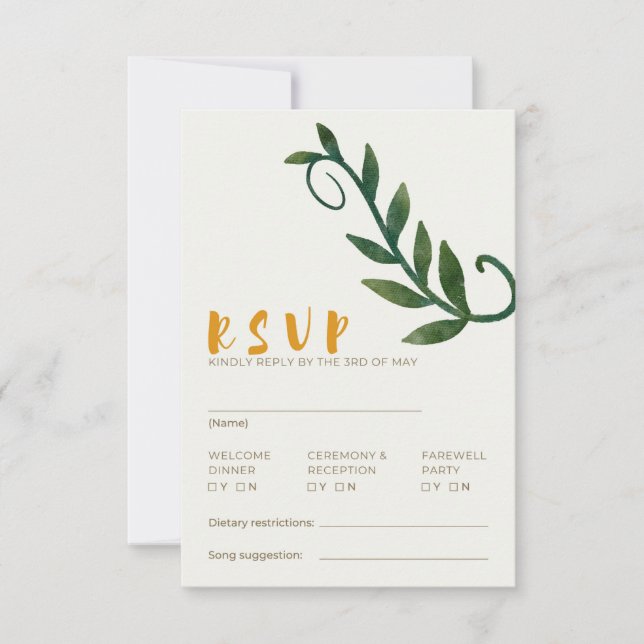 Tarjeta de RSVP de la serie Rooted in Love (Anverso)