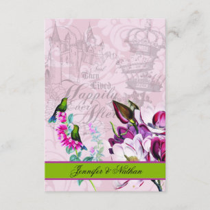 Tarjeta de RSVP de las magnolias de los colibríes