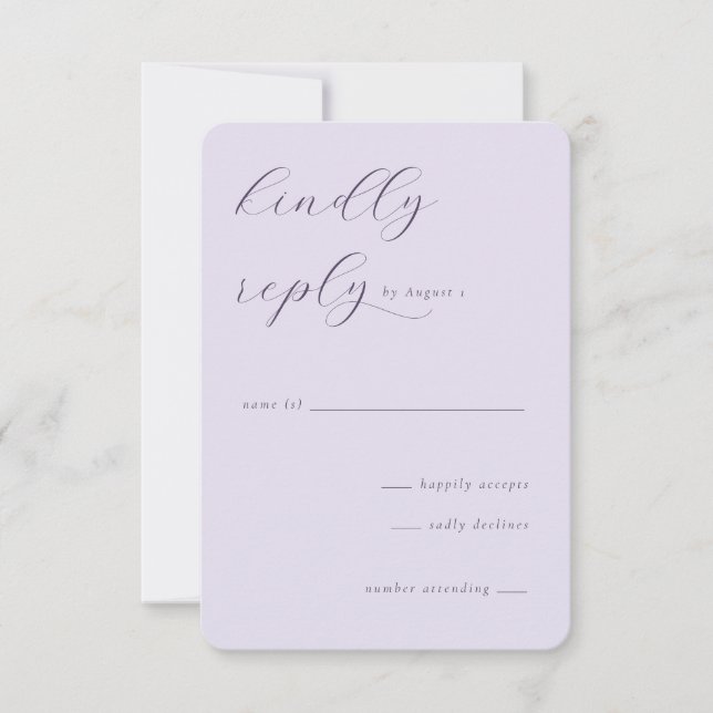 Tarjeta de RSVP de Lavanda Elegante (Anverso)