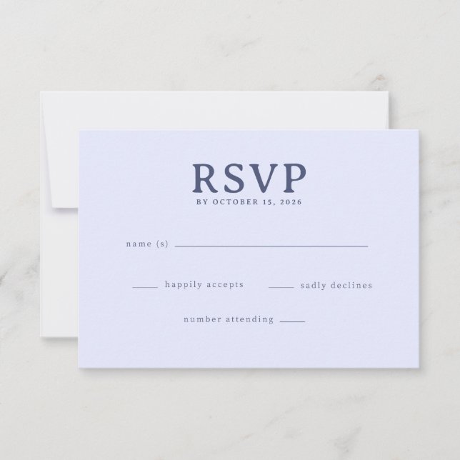 Tarjeta de RSVP de Lavanda Elegante (Anverso)