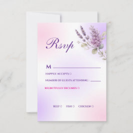 Tarjeta de RSVP de Lavanda Púrpura Elegante