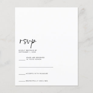 Tarjeta de RSVP de letra manuscrita moderna