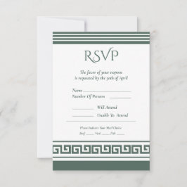 Tarjeta de RSVP de Llave Griega