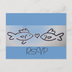 tarjeta de RSVP de los pescados del beso