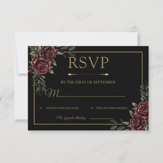 Tarjeta de RSVP de Lujo Malhumorado (Anverso)