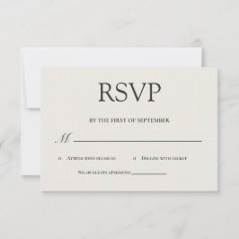 Tarjeta de RSVP de Lujo Minimalista