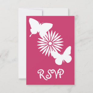 Tarjeta de RSVP de Margaritas y Mariposas en Framb