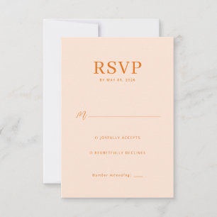 Tarjeta de RSVP de Melocotón Elegante
