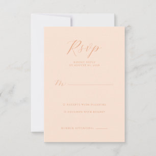 Tarjeta de RSVP de Melocotón Elegante