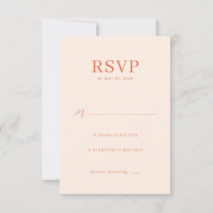 Tarjeta de RSVP de Melocotón Elegante