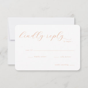 Tarjeta de RSVP de Melocotón Elegante