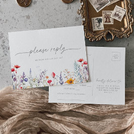 Tarjeta de RSVP de menú de flores silvestres de co