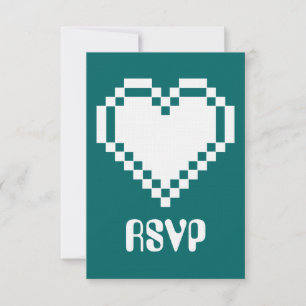 Tarjeta de RSVP de modo multijugador en azul verde