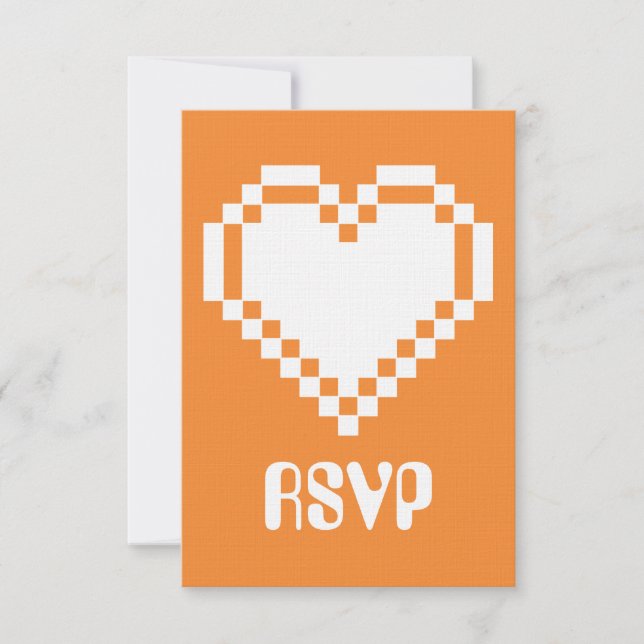 Tarjeta de RSVP de modo multijugador en naranja (Anverso)