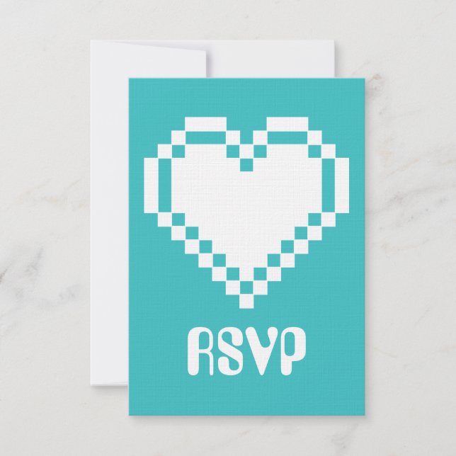 Tarjeta de RSVP de modo multijugador en turquesa (Anverso)