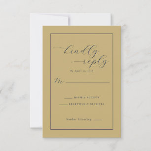 Tarjeta de RSVP de Mostaza Elegante