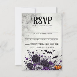 Tarjeta de RSVP de Murciélagos y Flores