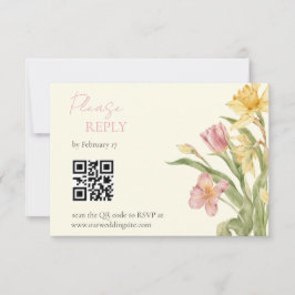 Tarjeta de RSVP de Narciso de Jardín de Flor de Ab