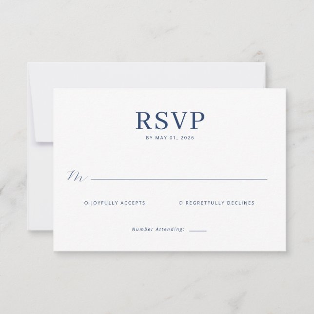 Tarjeta de RSVP de Nave Elegante (Anverso)