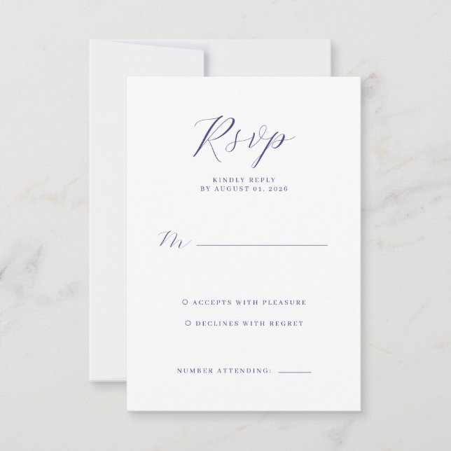 Tarjeta de RSVP de Nave Elegante (Anverso)