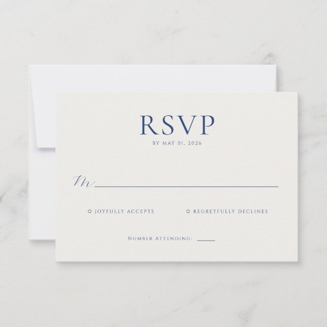 Tarjeta de RSVP de Nave Elegante (Anverso)