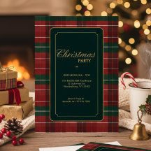 Tarjeta de RSVP de Navidad con Cuadro Escocés Eleg