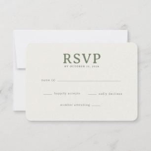 Tarjeta de RSVP de Oliva Elegante