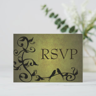 Tarjeta de RSVP de Olivo Grunge