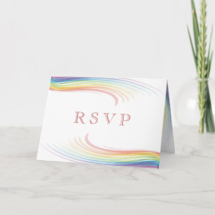 Tarjeta de RSVP de Onda de Arcoíris