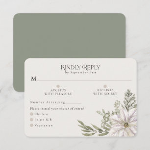 Tarjeta de RSVP de Opciones de Comida de Vegetació