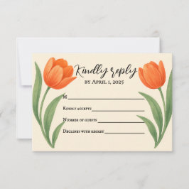 Tarjeta de RSVP de Paraíso de Tulipanes