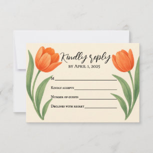 Tarjeta de RSVP de Paraíso de Tulipanes