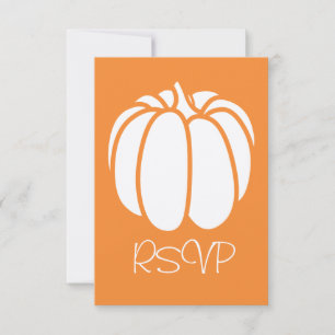 Tarjeta de RSVP de Parche de Calabaza en Naranja
