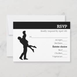 Tarjeta de RSVP de Pareja Silueta Moderna